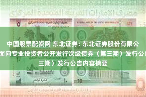 中国股票配资网 东北证券: 东北证券股份有限公司2025年面向专业投资者公开发行次级债券（第三期）发行公告内容摘要